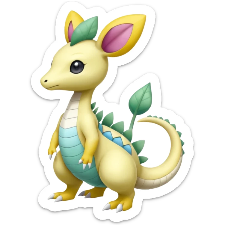 Leavanny-Gallade-Ampharos-Inteleon-Nidoqueen-Fakémon-Pokémon-hybrid-fusion-creature, full body sticker