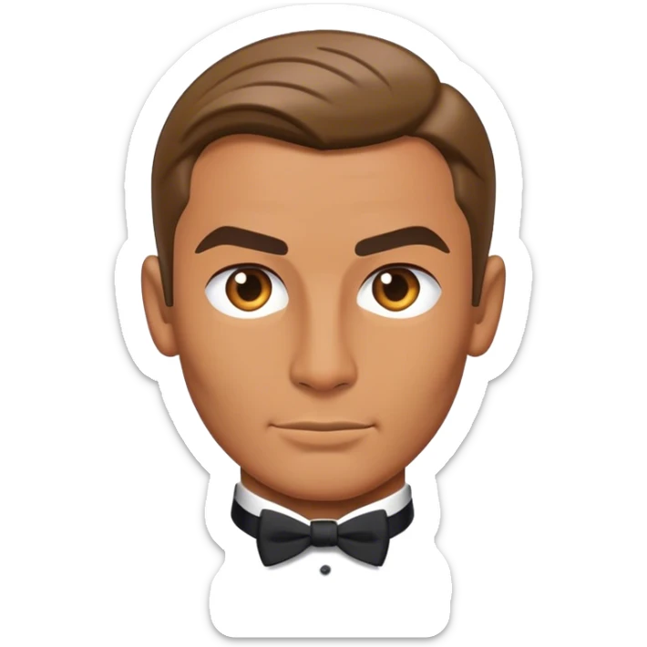 Cinematic Realistic James Bond Pop Culture Emoji, depicted with suave sophistication and dynamic action rendered with crisp details and cinematic lighting that capture his legendary cool. sticker