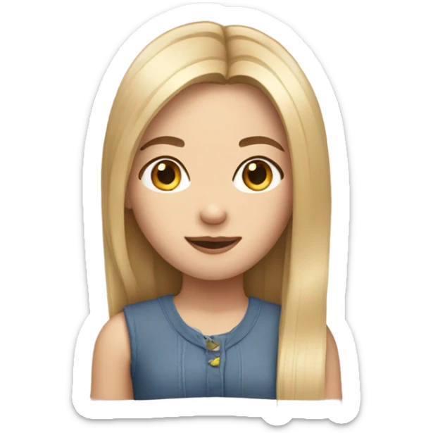 Girl with fair skin and straight hair sticker