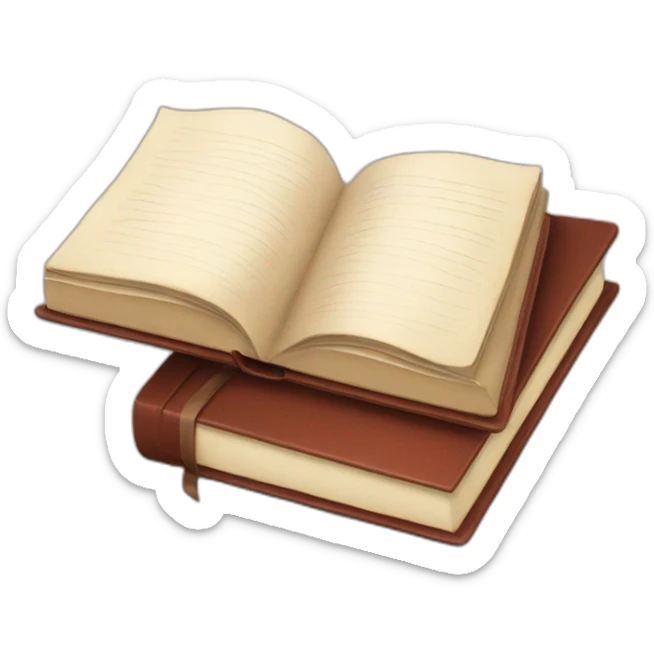 books and a notebook sticker