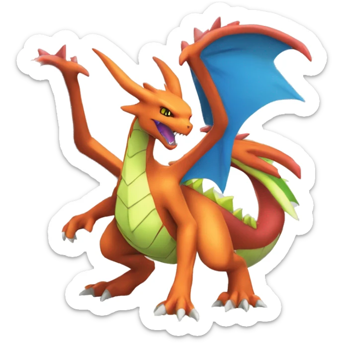 Anthro Cool Edgy Fakemon-Pokémon-Flygon-Charizard-Spyro With Full Body Detailed High Quality sticker