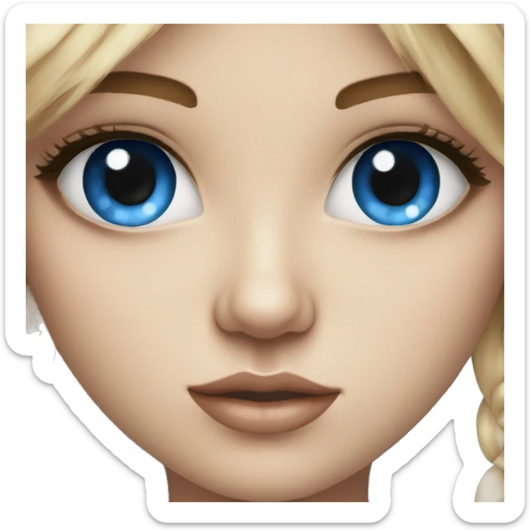 blue eyed girl, with designer painting  sticker