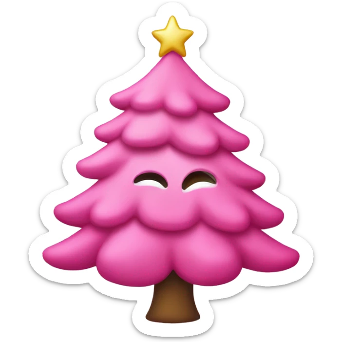 Christmas tree pink sticker