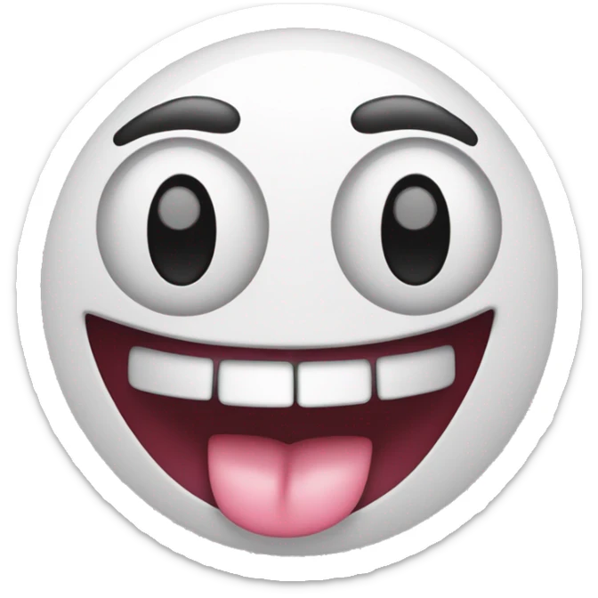 freaky emoji with tongue out and one eye winking and is really excited to see me and is freaky sticker