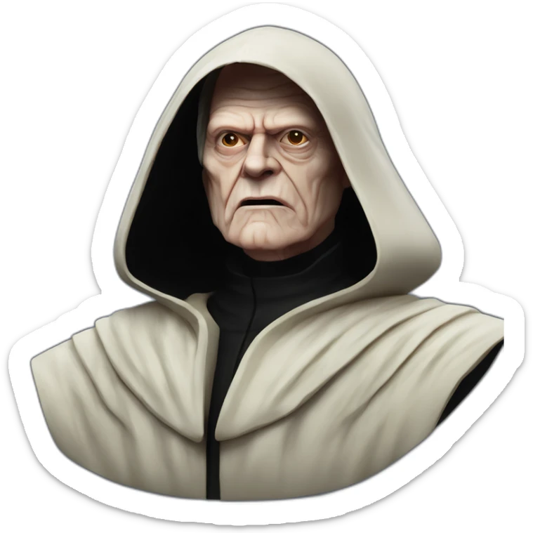 Sexy Emperor Shiev Palpatine (scarred and deformed, black hood, robe) Star Wars The return of the jedi sticker