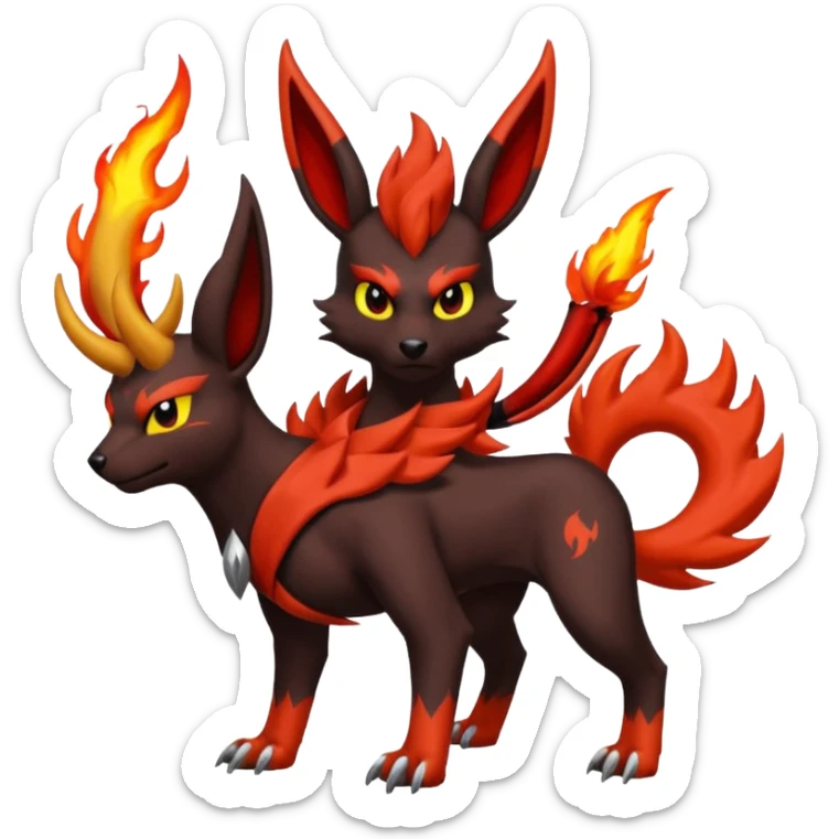 Darkrai-Scizor-Flareon-Houndoom-fusion with fiery horns and a Mohawk  sticker