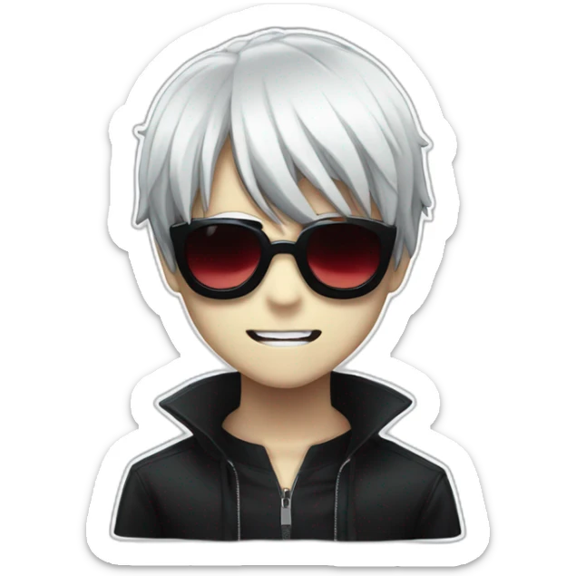 Ghoul ken kaneki from tokyo ghoul with black sunglasses sticker