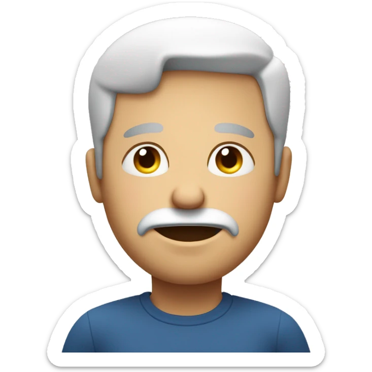 White short Bold man with big stomach pinching his eyes towards the camera  sticker