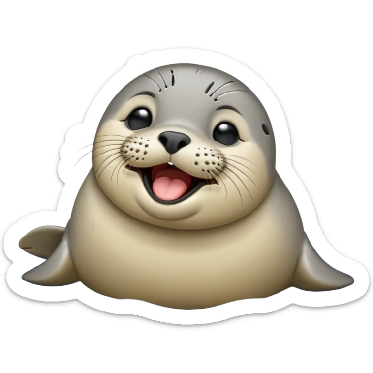 cinematic-cute-yawning-harbour-seal-portrait-emoji,-head-tilted-slightly-with-a-dramatic,-wide-open-yawn,-showcasing-a-smooth,-rounded-body-with-gently-drooping-features-and-sleepy,-half-closed-eyes,-simplified-yet-irresistibly-adorable sticker