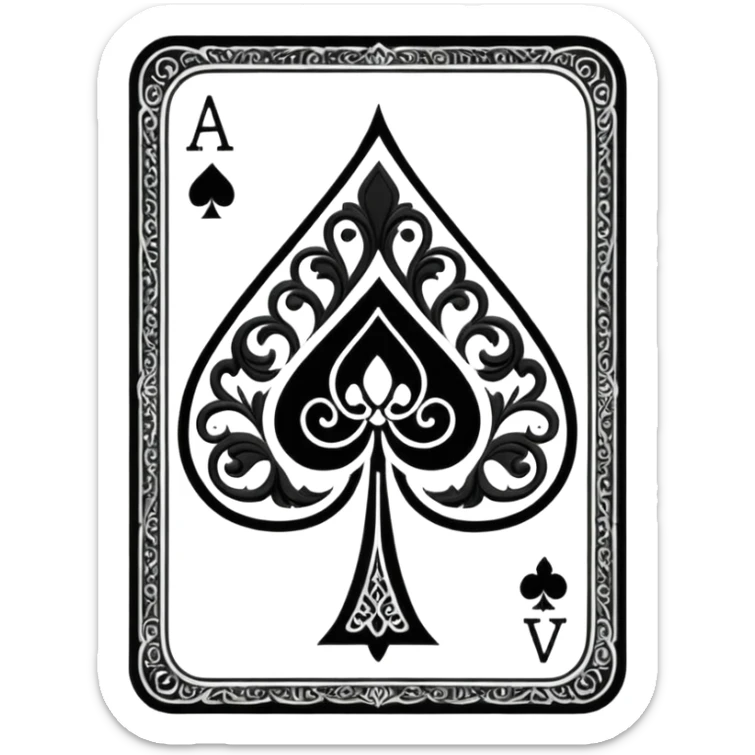 detail shot of card ace of spades sticker