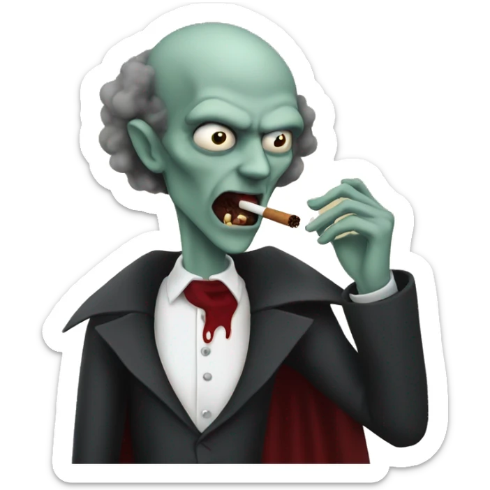 Vampire smoking a blunt  sticker