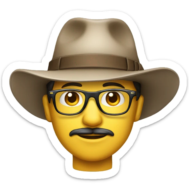 Un gars content avec un chapeau rigolo et des lunette qui tend le pouce vers le haut sticker