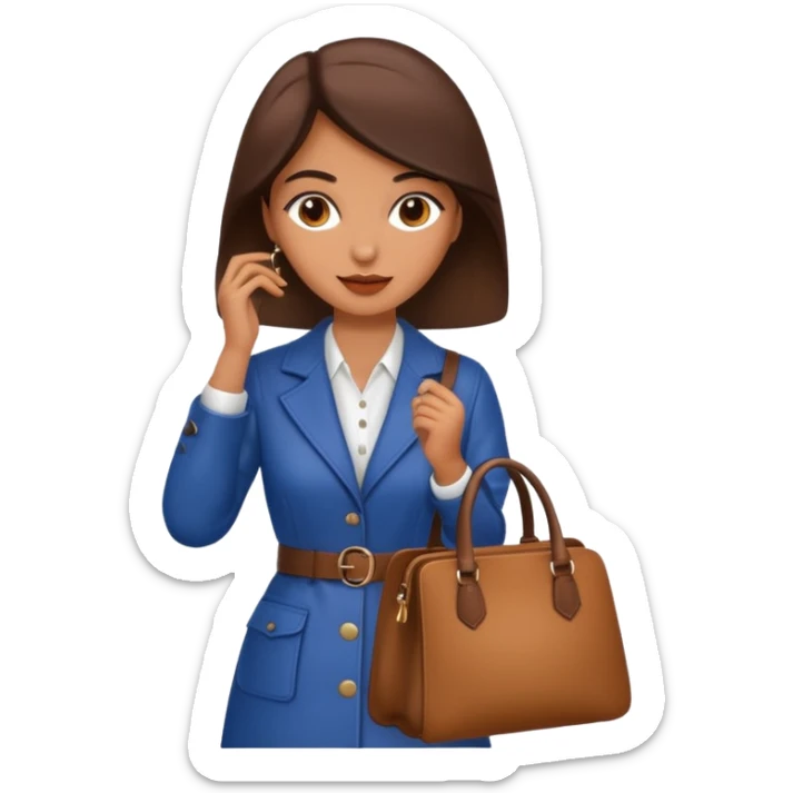 italian female with italian fashion style, holding bag sticker