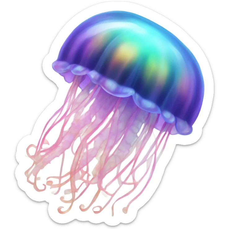 iridescent jellyfish sticker