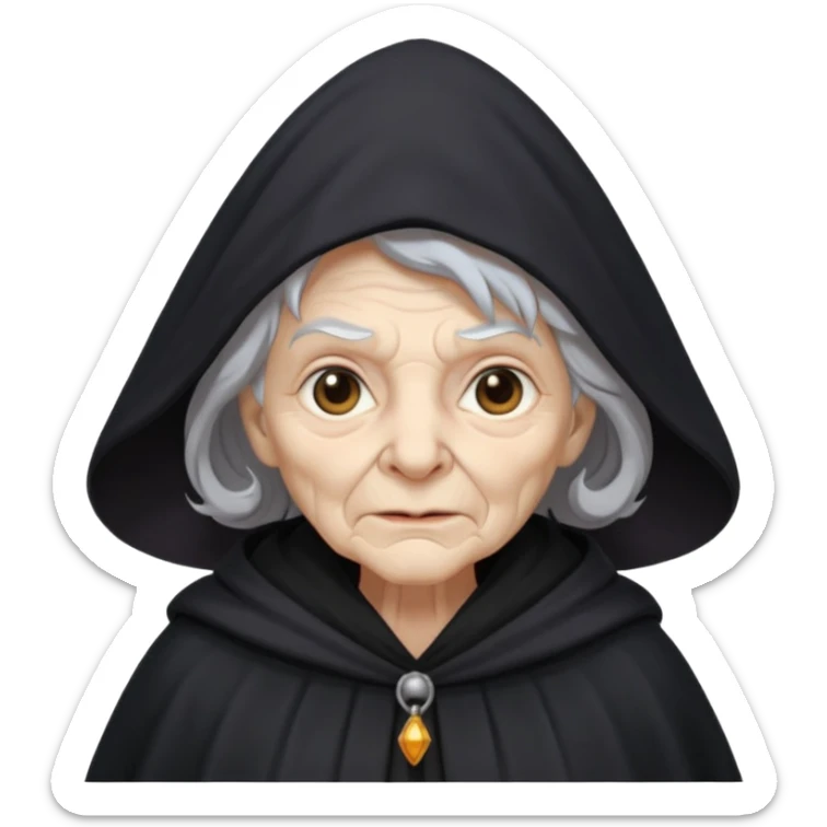 black old witch sticker