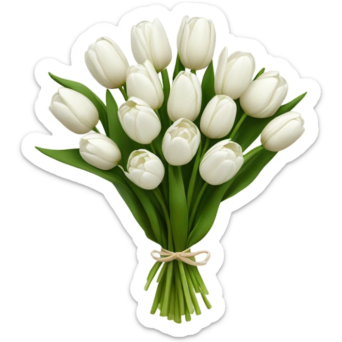 white tulip bouquet  sticker