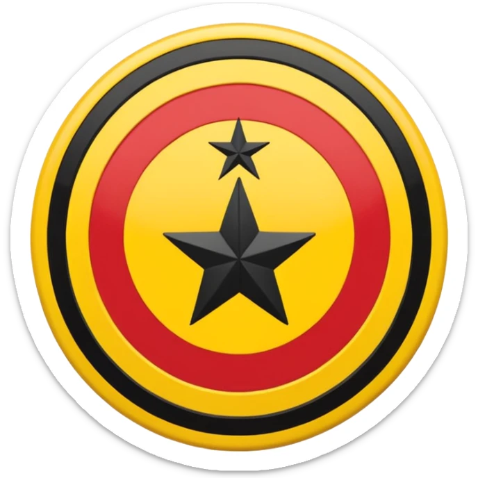 Turkish club Eskişehirspor logo with yellow, black thin stripes and three stars sticker