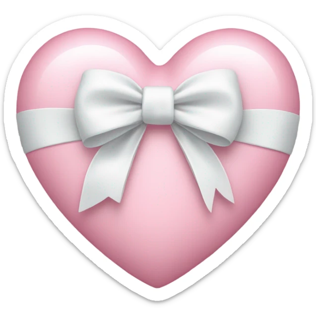 Pastel pink heart with white bow sticker