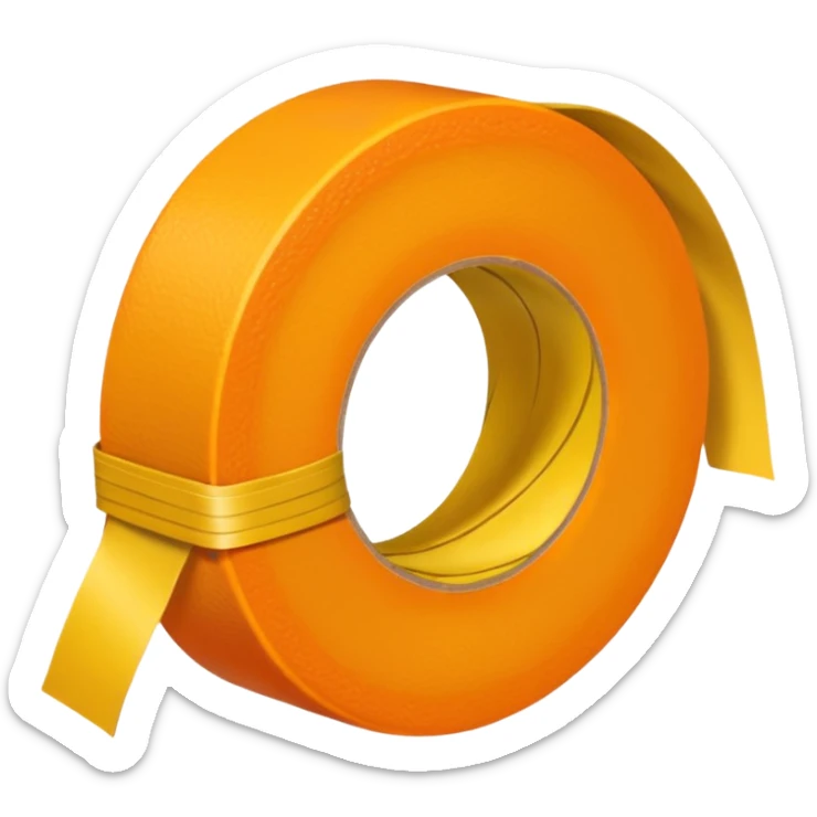 generate an orange with a yellow tailors tape wrapped the center sticker