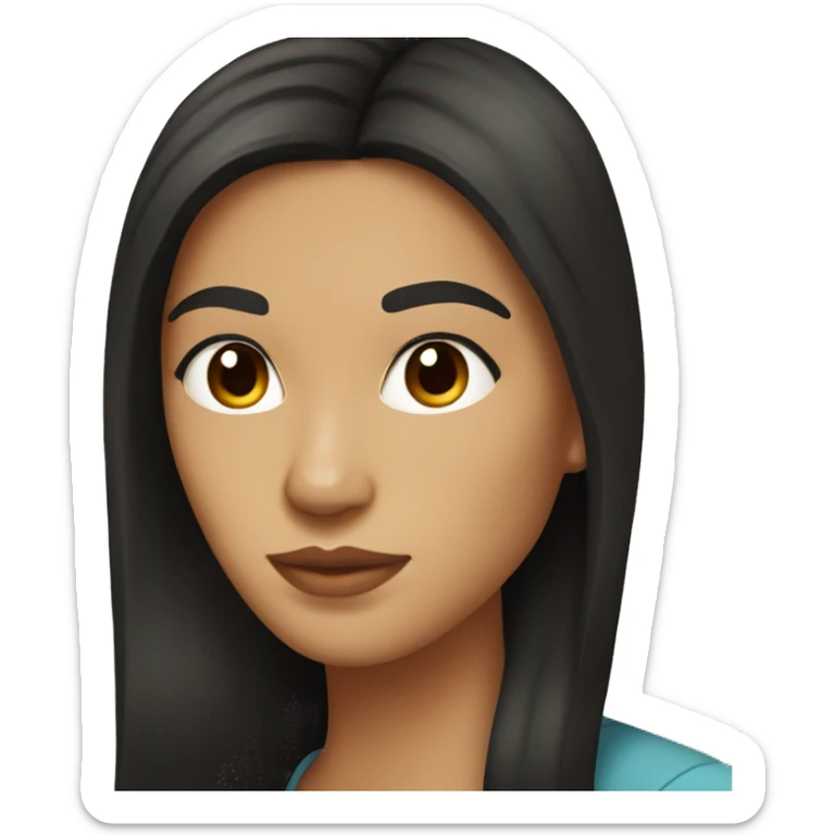 Woman with medium skin tone and long brown hair kissing man with light skin tone and black hair sticker