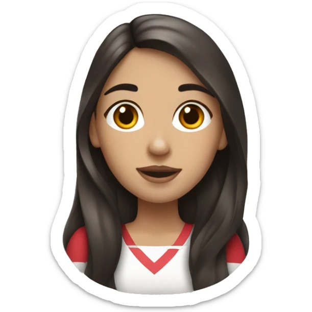 white brunette girl with long hair holding a greater swiss mountain dog sticker