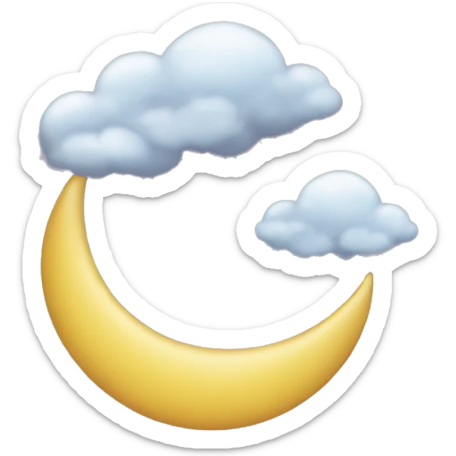 Crescent in a cloud sticker