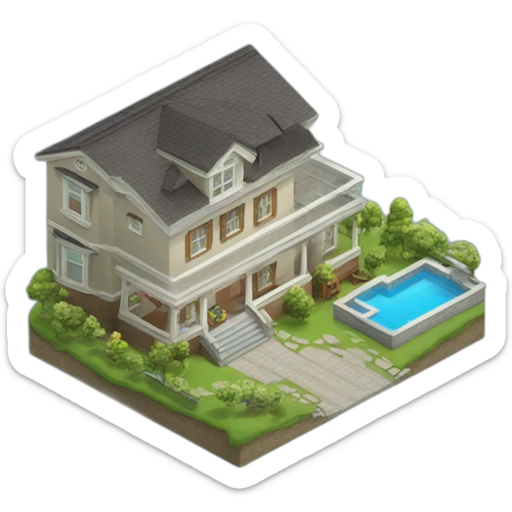 real estate isometric sticker