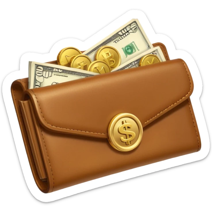 Aviator money emoji, wallet full of cash, casino vibe, premium 3D emoji style, clean, no background
 sticker