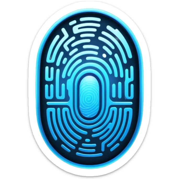 Make me a emoji that looks like a high tect fingerprint that i can add to my lock screen has fingerprint icon sticker