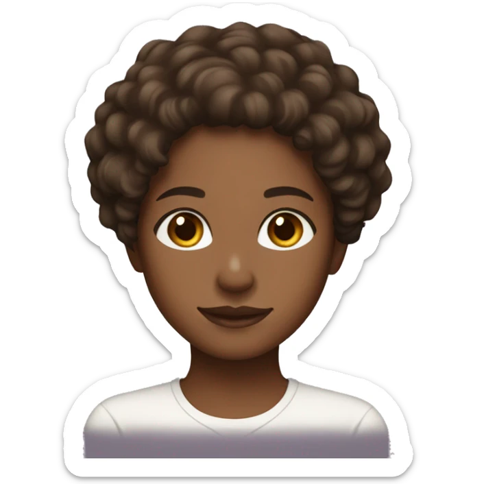 Brown girl with brown eyes and curly dark brown hair and really pretty  sticker