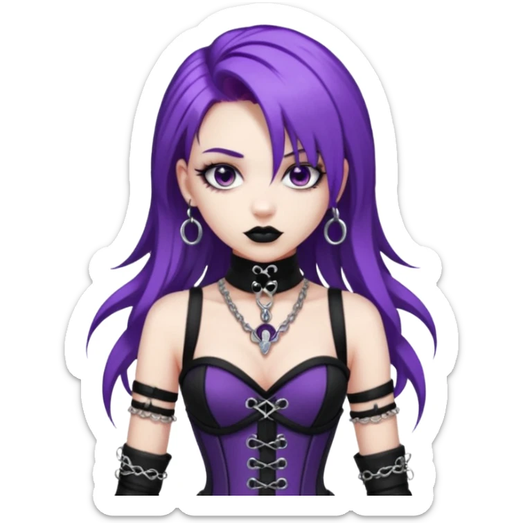 my nickname on the discord server is Little VIper, i have purple hair and an alt/goth style so like corsets and black with silver chains. i want a animated emoji with the text "'Lil Viper Mad" sticker