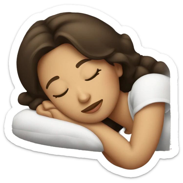 Brunette sleeping  sticker