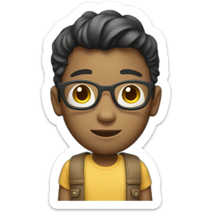 full body 3d avatar of a teen in jeans and t-shirt sticker