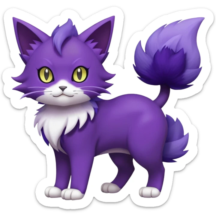Purrloin-Delcatty-Pokémon-Fakémon-hybrid-creature (full body) sticker