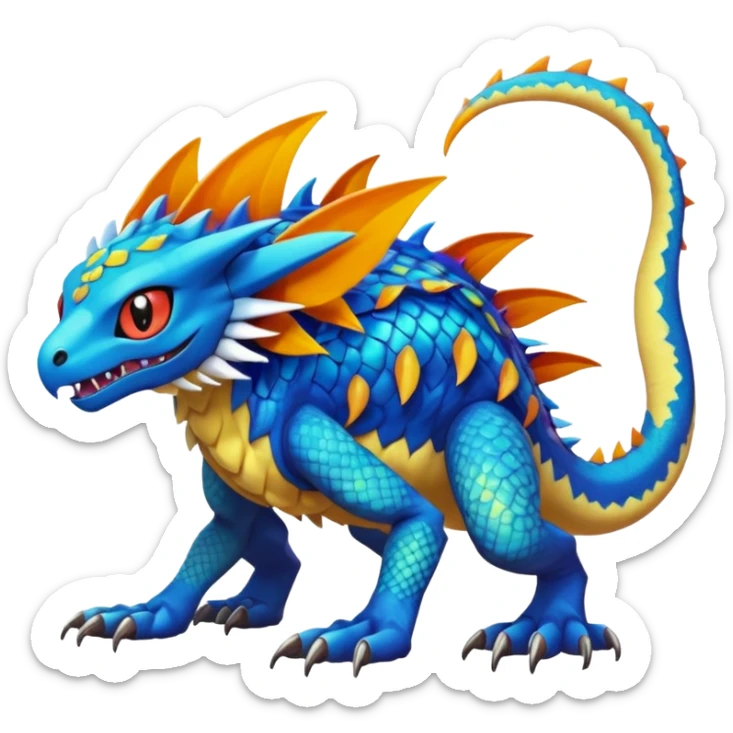 Colorful Exotic Pokémon-Digimon-Monster-Beast-Fakémon-hybrid-creature (full body) sticker