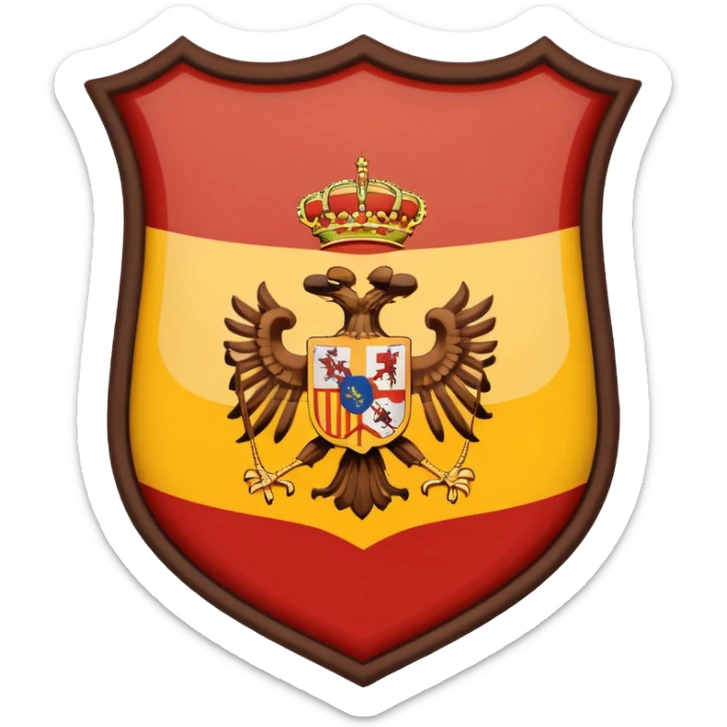 Bandera de españa tricolor actual con un águila marrón en el atrás del escudo de la bandera de españa sticker