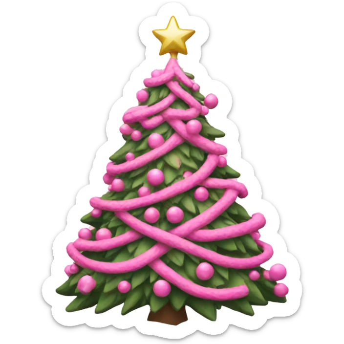 Pink Christmas tree sticker