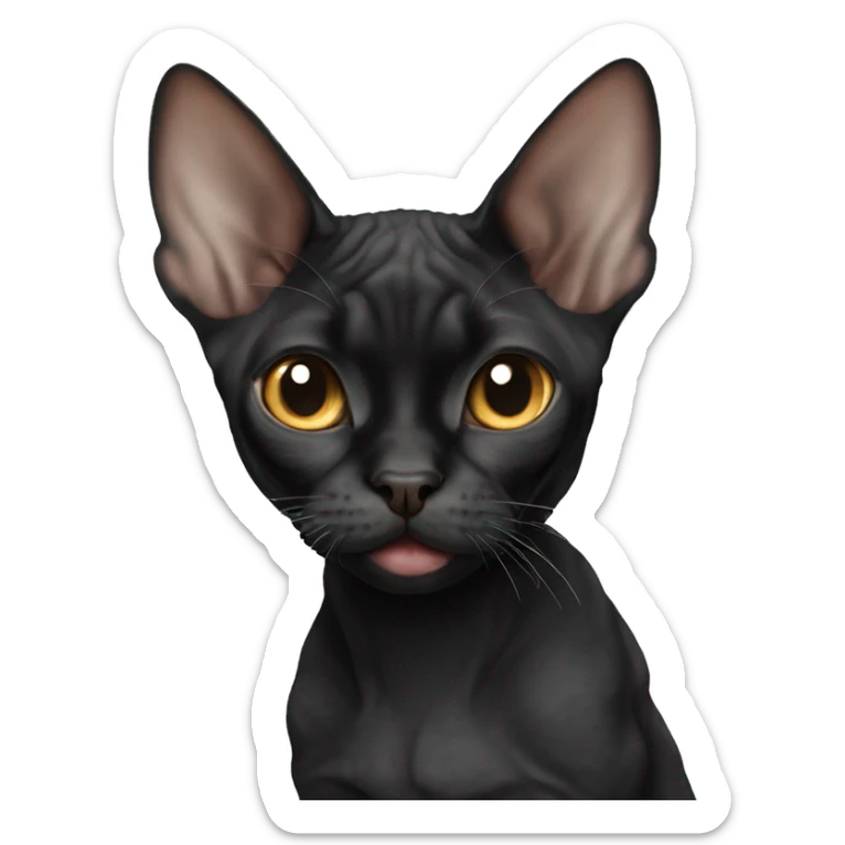 Black Devon Rex  sticker
