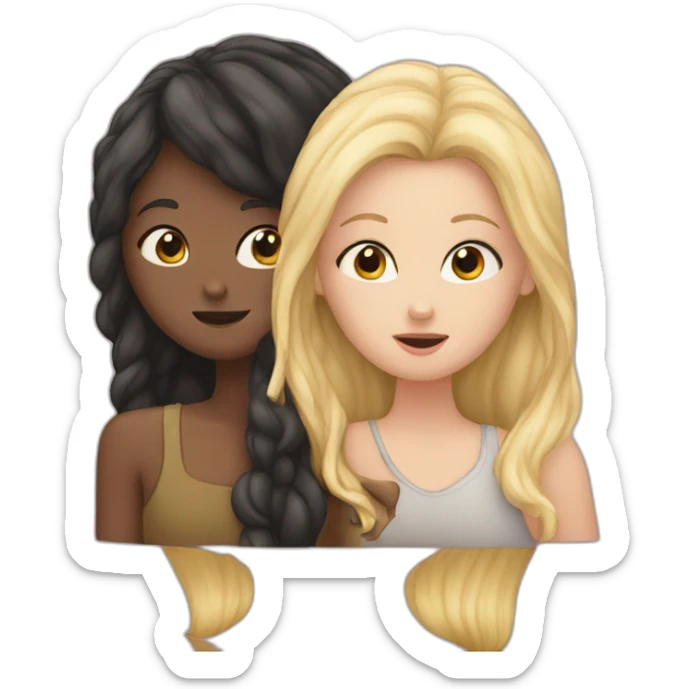 one white girl whispers in the ear of another white girl sticker