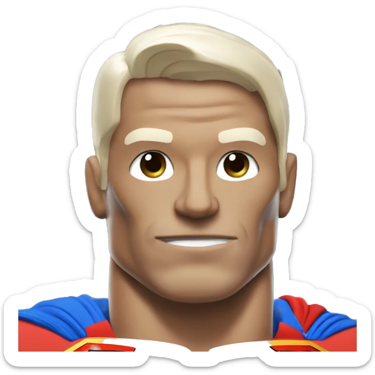 White bodybuilder Superman sticker
