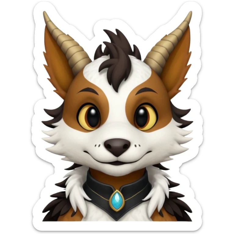 "Telephone" the brown, black and white anthropomorphic anthro "Dutch Angel Dragon" furry original species fursona fursuit sticker