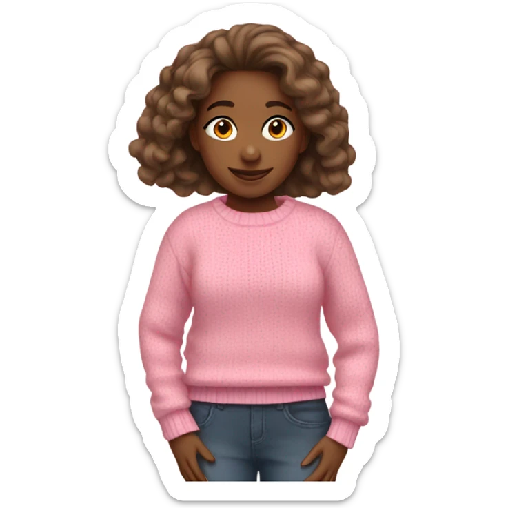 Girl with pink sweater sticker