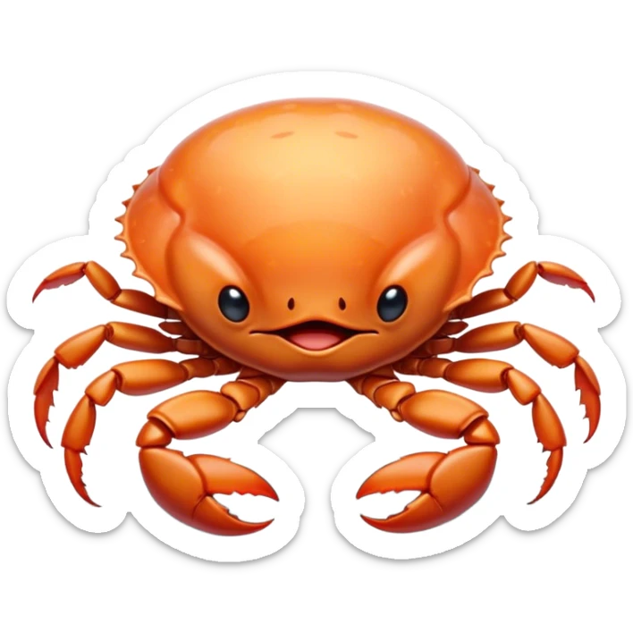 Cinematic Cute Yawning Baby Crab Portrait Emoji, Head tilted slightly with a dramatic, wide-open yawn, showcasing a petite, delicately armored body with gently drooping antennae and sleepy, half-closed eyes, Simplified yet irresistibly adorable features, highly detailed, glowing with a soft, cozy coastal glow, high shine, relaxed yet expressive, stylized with a dash of whimsical seaside charm, soft glowing outline, capturing the essence of a drowsy yet affectionate baby crab that appears ready to scuttle off for a nap! sticker