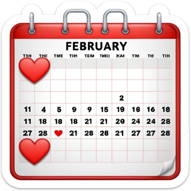 fecha del dia 11 de febrero solo en una pagina del calendario sticker