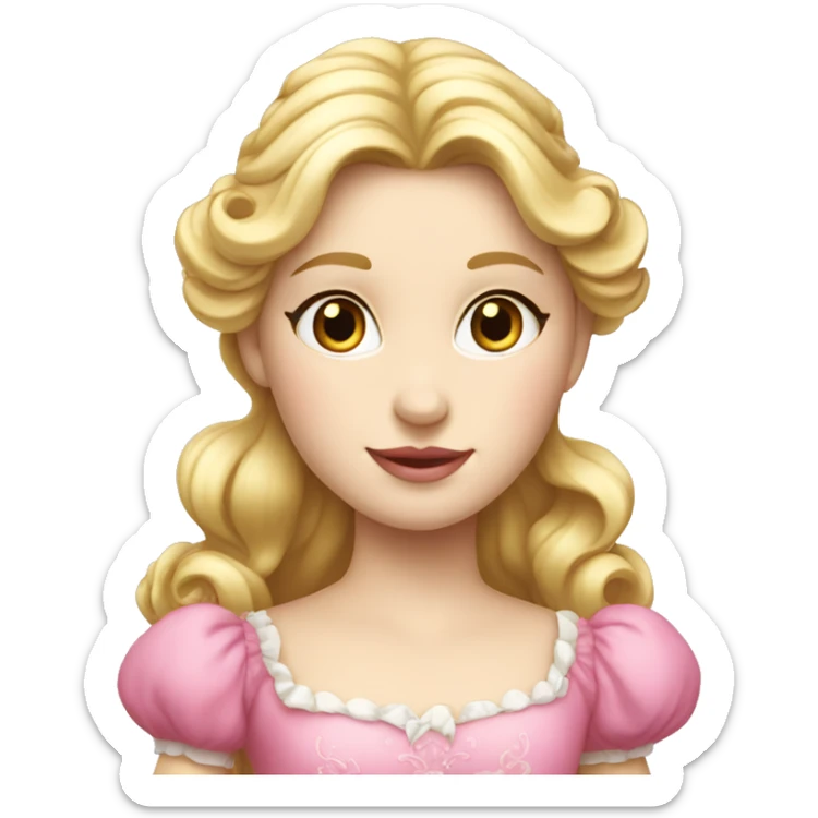 Blonde princess of the porcelain with pink dress sticker