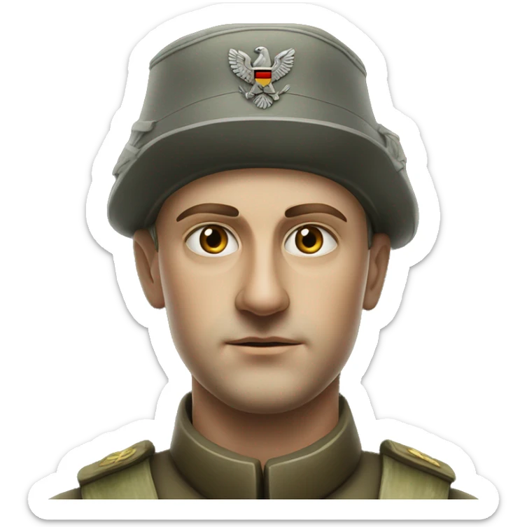 serious german soldier the middle of the XX century photorealistic  sticker