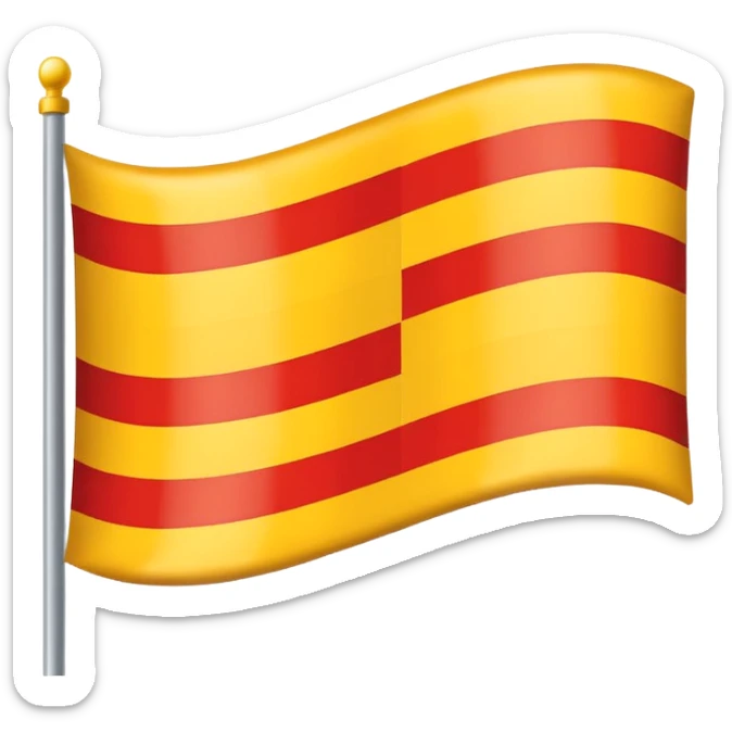 What emoji of flag which includes 50% yellow strip top nd bottom 50%red flag sticker