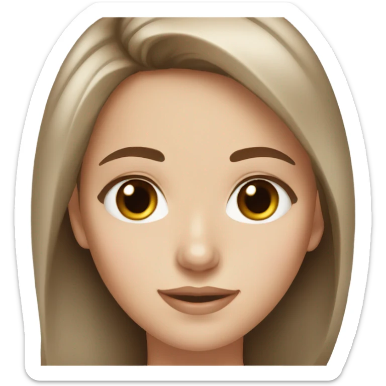 White girl with brown eyes and brown hair  sticker
