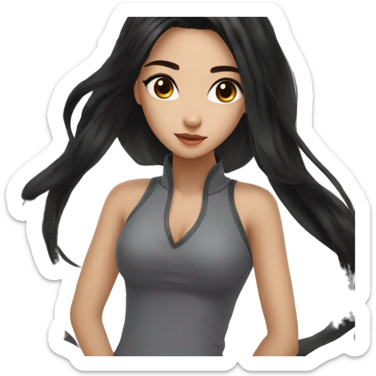 Beautiful girl,Black hair,long hair,Black eyes,Chinese sticker