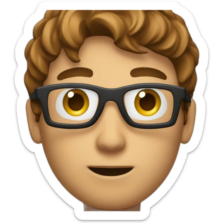 close-up shot of a man surprised face with brown hair holding a camera sticker